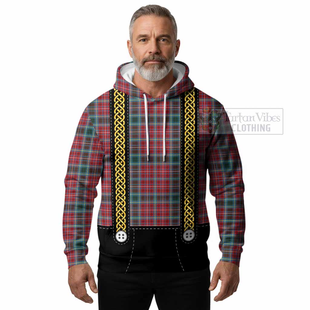 British Columbia Tartan Lederhosen Costume Hoodie Scotland Celtic Knot Motif