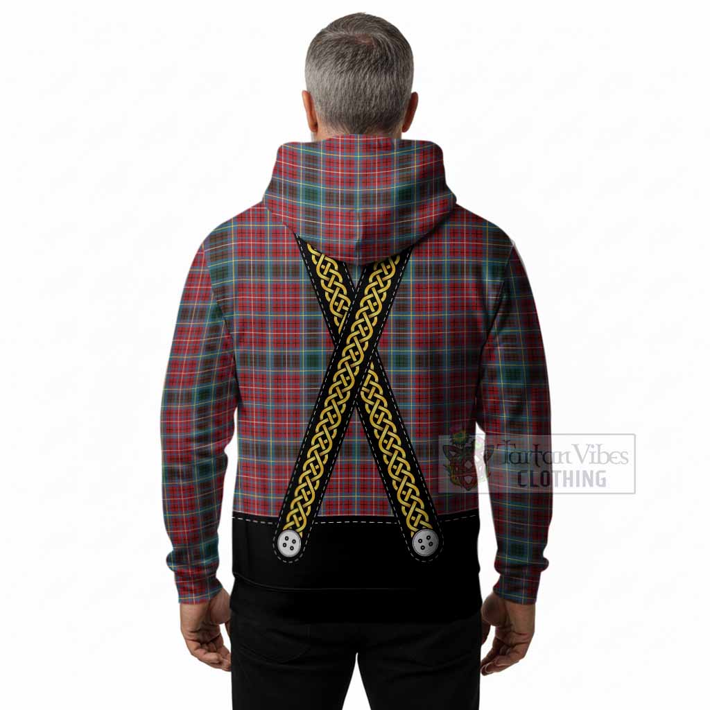 British Columbia Tartan Lederhosen Costume Hoodie Scotland Celtic Knot Motif