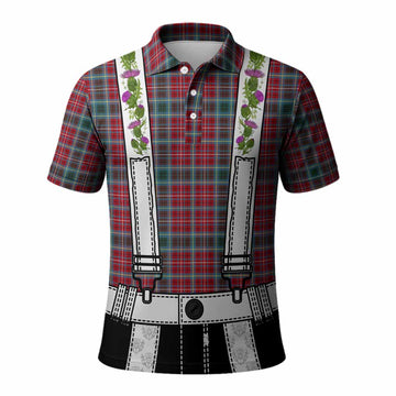 British Columbia Tartan Lederhosen Costume Polo Shirt Scotland Thistle Floral