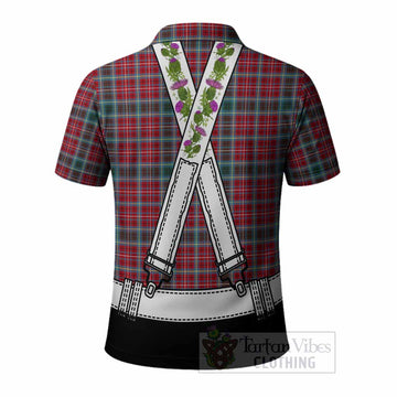 British Columbia Tartan Lederhosen Costume Polo Shirt Scotland Thistle Floral