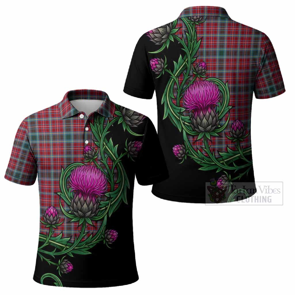 British Columbia Tartan Polo Shirt Resilient Scottish Thistle