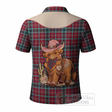 British Columbia Tartan Polo Shirt Wee Coo Cowgirl Cute Style - Tartan Vibes Clothing