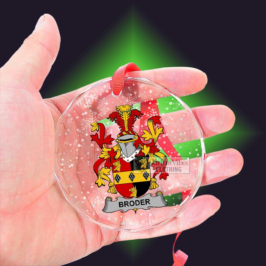 Broder Irish Clan Christmas Glass Ornament with Coat of Arms - 2D-tartanvibesclothing