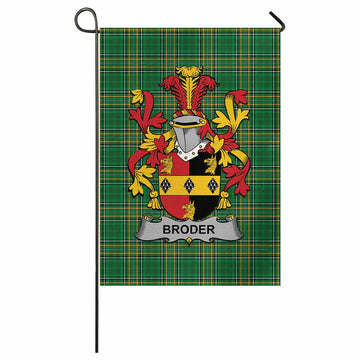 Broder Irish Clan Tartan Garden Flag with Coat of Arms