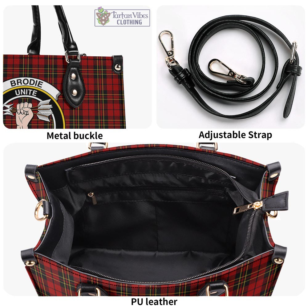 Brodie Tartan Luxury Leather Handbags with Family Crest - Tartan Vibes Clothing