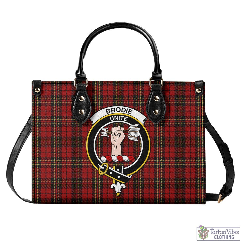 Brodie Tartan Luxury Leather Handbags with Family Crest - Tartan Vibes Clothing