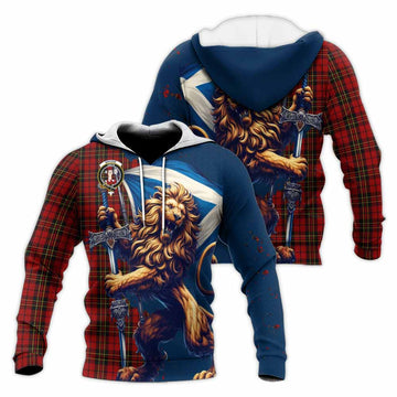 Brodie Tartan Family Crest Knitted Hoodie with Scottish Majestic Lion Unisex Knitted Pullover Hoodie - Tartan Vibes Clothing