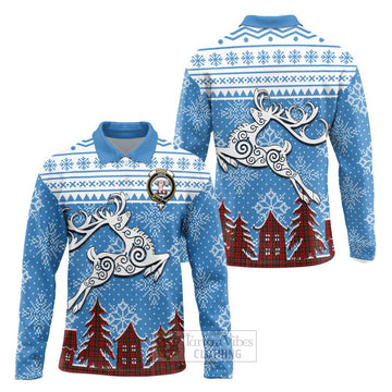 Brodie Clan Christmas Long Sleeve Polo Shirt Celtic Reindeer Style Unisex - Tartan Vibes Clothing