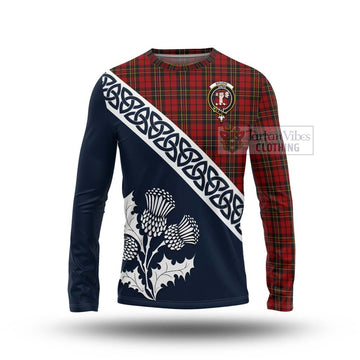 Brodie Tartan Long Sleeve T-Shirt Featuring Thistle and Scotland Map Unisex - Tartan Vibes Clothing