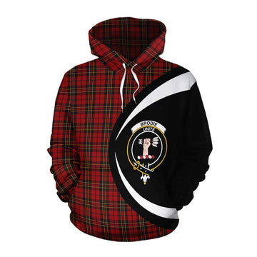 Brodie Tartan Cotton Hoodie with Family Crest Circle Style Pullover Hoodie XS - Tartan Vibes Clothing