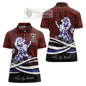 Brodie Tartan Women's Polo Shirt with Alba Gu Brath Regal Lion Emblem Women - Tartan Vibes Clothing