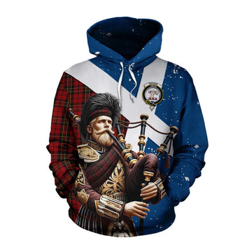 Brodie Tartan Cotton Hoodie with Family Crest Scottish Bagpiper Vibes Pullover Hoodie XS - Tartan Vibes Clothing