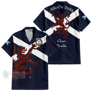 Brodie Tartan Lion Rampant Hawaiian Shirt Proudly Display Your Heritage with Alba Gu Brath and Clan Name Kid - Tartan Vibes Clothing