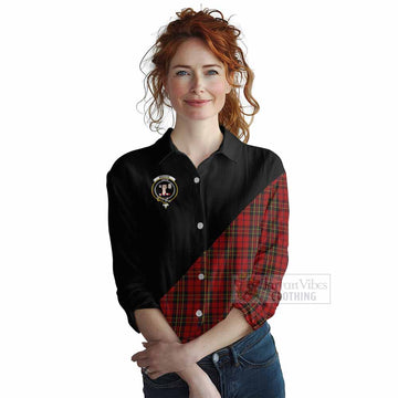 Brodie Tartan Women's Casual Shirt with Family Crest and Military Logo Style Female - Tartan Vibes Clothing