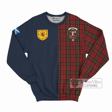 Brodie Tartan Sweatshirt Alba with Scottish Lion Royal Arm Half Style Unisex - Tartan Vibes Clothing