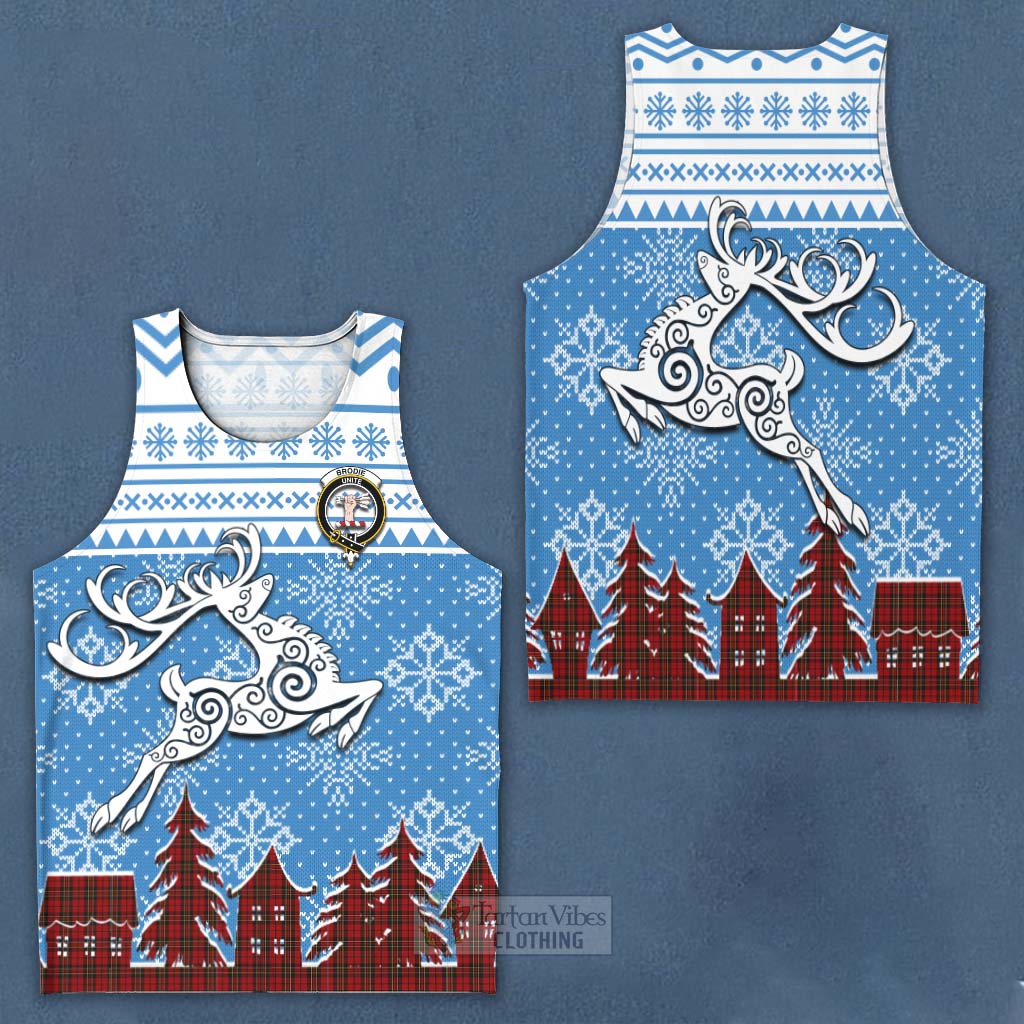 Brodie Clan Christmas Men's Tank Top Celtic Reindeer Style Men - Tartan Vibes Clothing