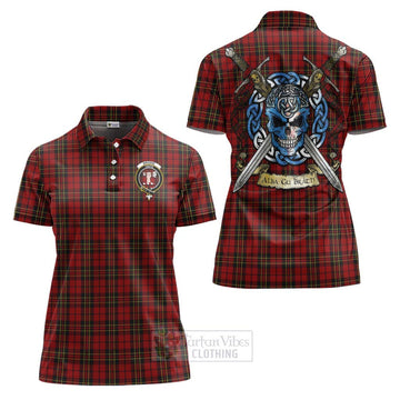 Brodie Tartan Women's Polo Shirt with Family Crest Celtic Skull Style Women - Tartan Vibes Clothing