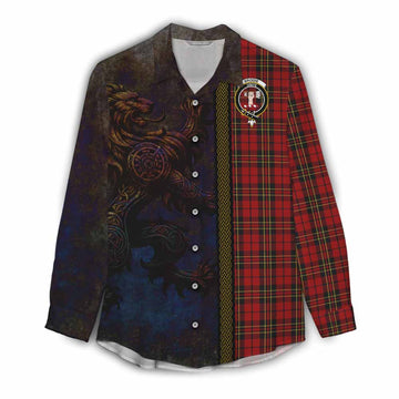 Brodie Tartan Family Crest Women's Casual Shirt Alba Gu Brath Be Brave Lion Ancient Style Female - Tartan Vibes Clothing