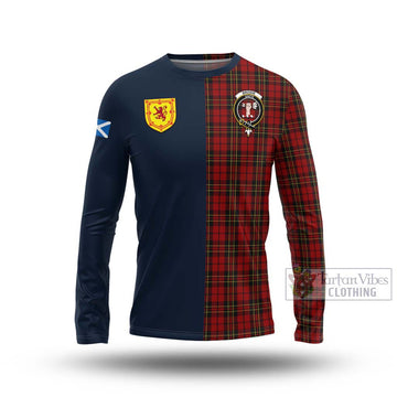 Brodie Tartan Long Sleeve T-Shirt Alba with Scottish Lion Royal Arm Half Style Unisex - Tartan Vibes Clothing