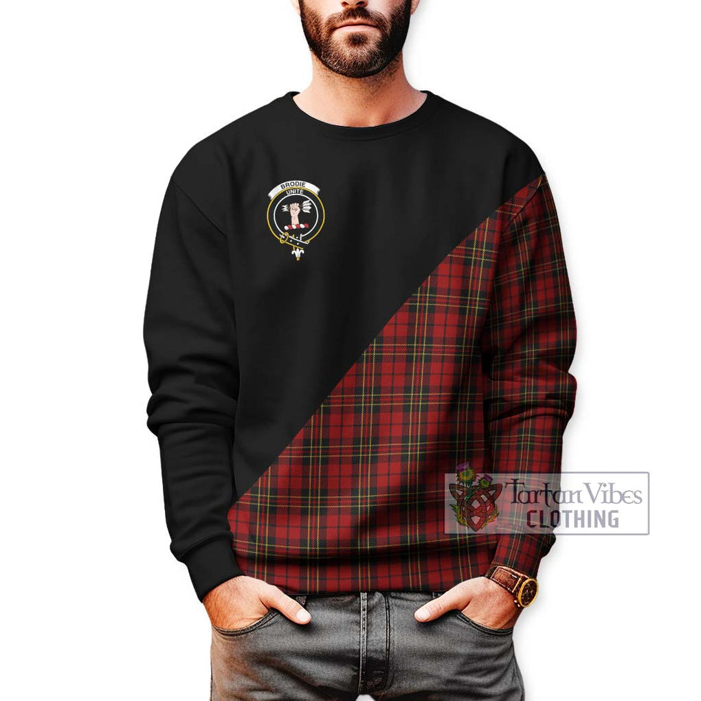 Brodie Tartan Sweatshirt with Family Crest and Military Logo Style Unisex - Tartan Vibes Clothing