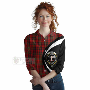 Brodie Tartan Women's Casual Shirt with Family Crest Circle Style Female - Tartan Vibes Clothing