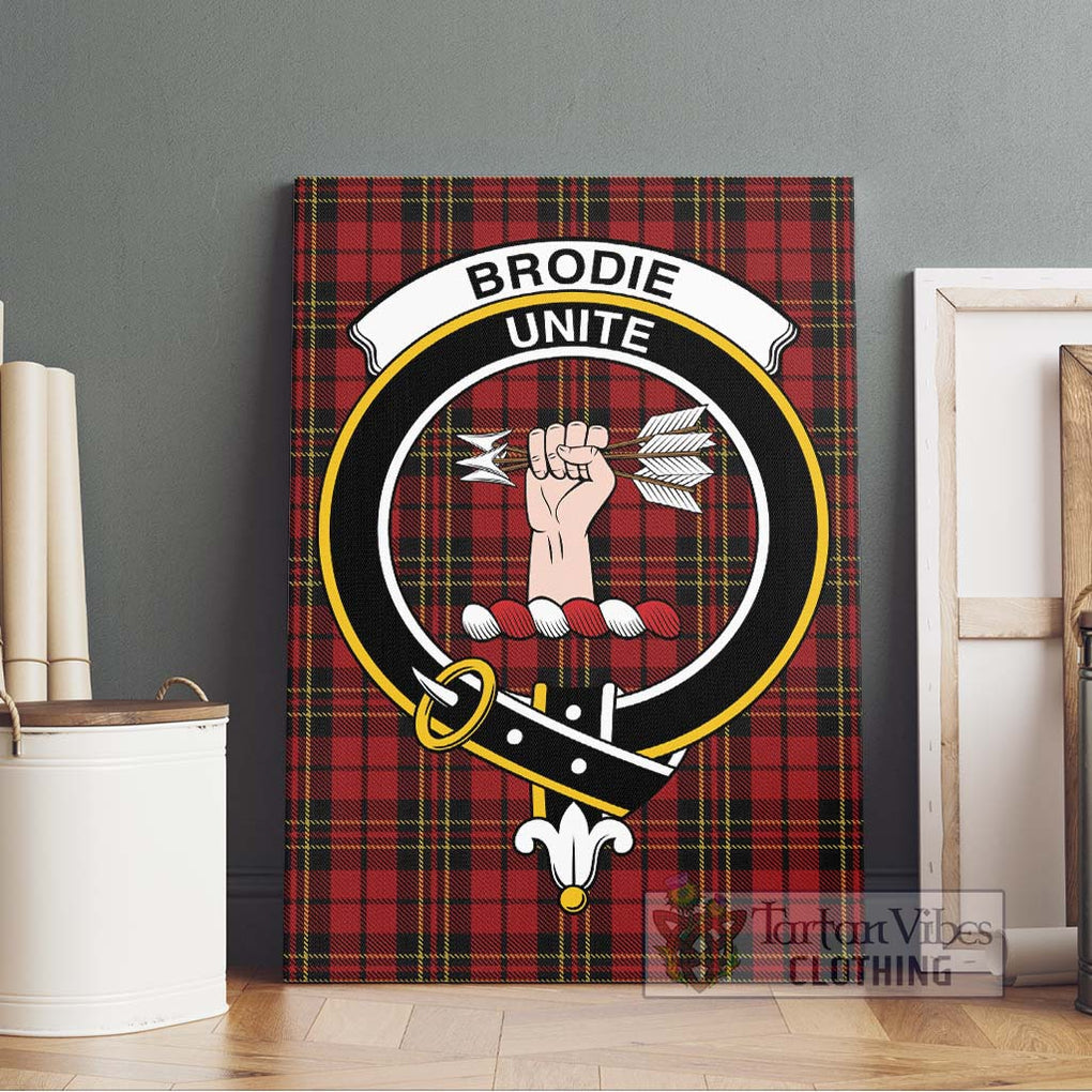 Brodie Tartan Canvas Print Wall Art with Family Crest Without Frame - Tartan Vibes Clothing