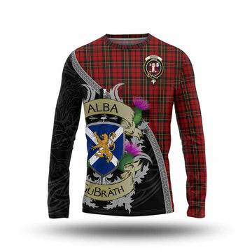 Brodie Tartan Family Crest Long Sleeve T-Shirt Lion Rampant Royal Thistle Shield Celtic Inspired Unisex - Tartan Vibes Clothing
