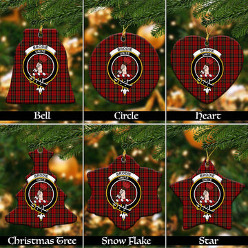Brodie Tartan Christmas Ceramic Ornaments with Family Crest Ceramic - Tartan Vibes Clothing