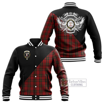 Brodie Tartan Baseball Jacket with Family Crest and Military Logo Style Unisex - Tartan Vibes Clothing