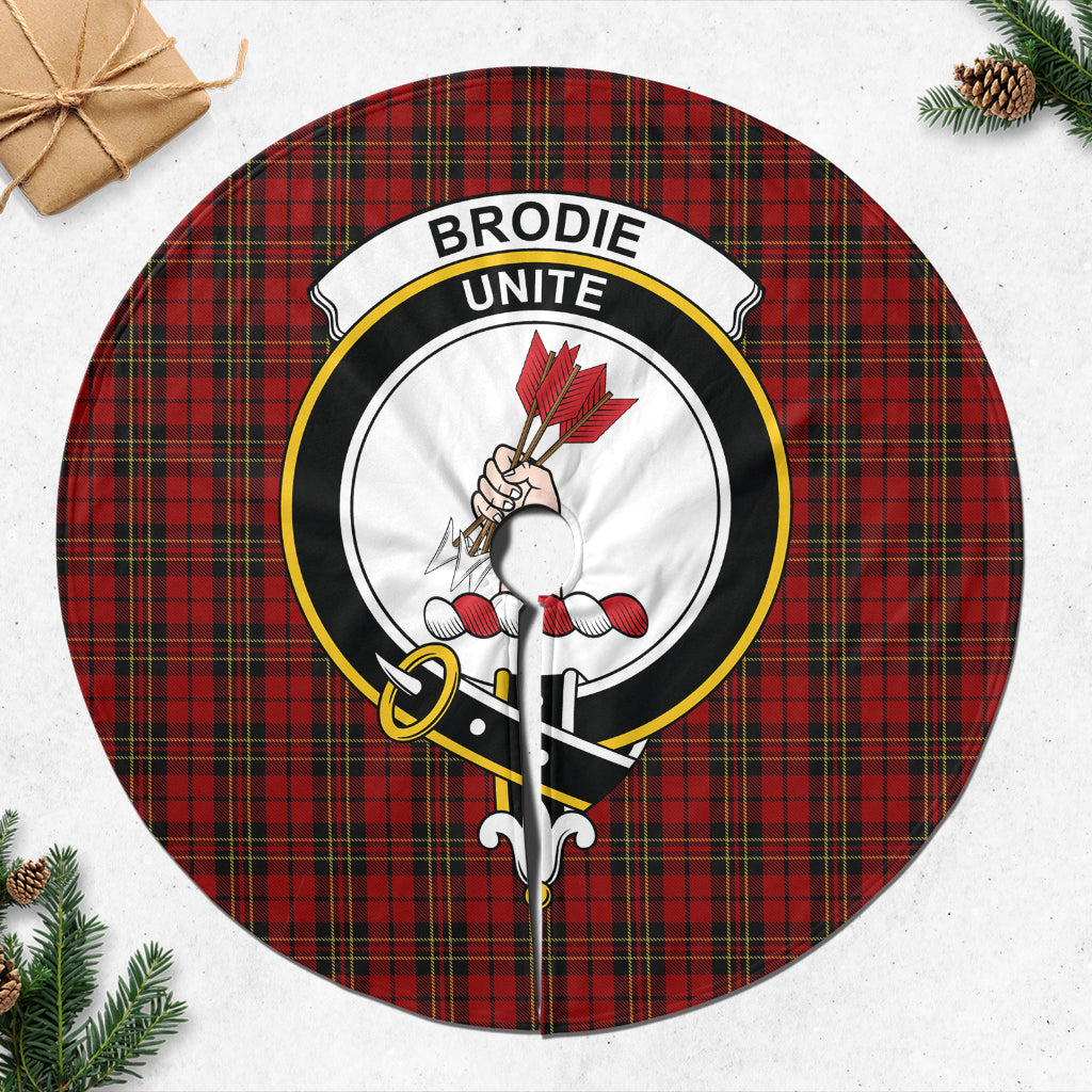 Brodie Tartan Christmas Tree Skirt with Family Crest 47*47 inch - Tartan Vibes Clothing