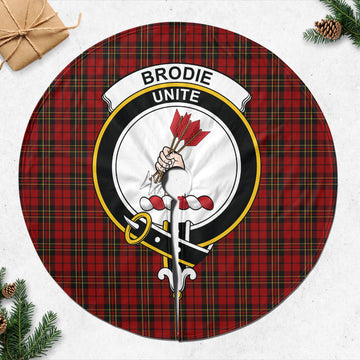 Brodie Tartan Christmas Tree Skirt with Family Crest 47*47 inch - Tartan Vibes Clothing