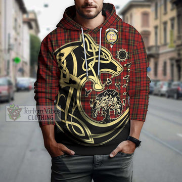 Brodie Tartan Hoodie with Family Crest Celtic Wolf Style Zip Hoodie - Tartan Vibes Clothing