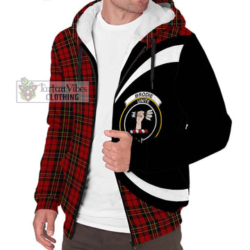 Brodie Tartan Sherpa Hoodie with Family Crest Circle Style Unisex S - Tartan Vibes Clothing