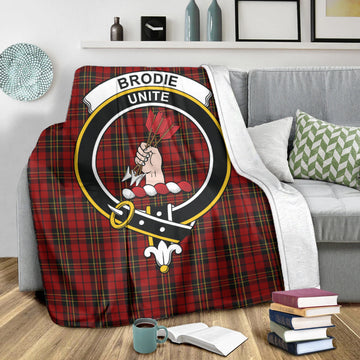 Brodie Tartan Blanket with Family Crest