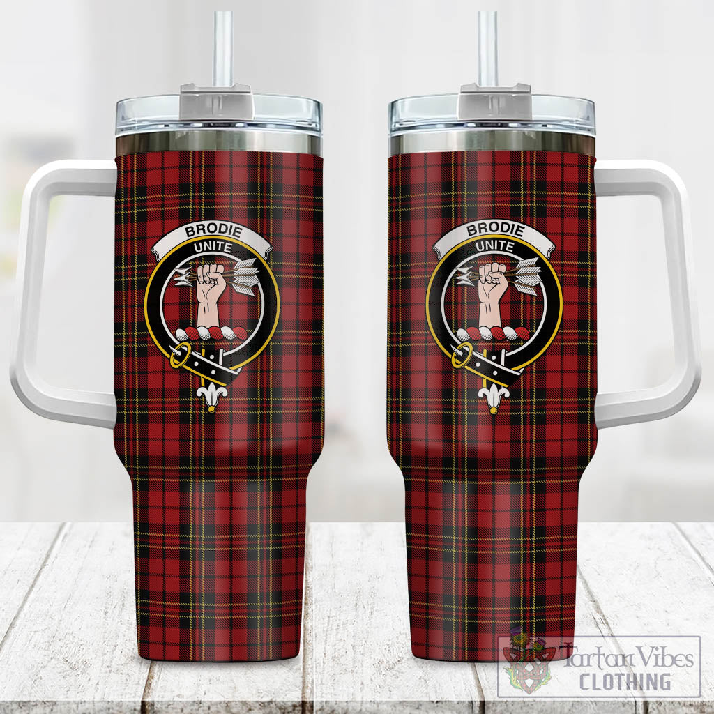 Brodie Tartan Tumbler with Handle with Family Crest One Size 40 OZ - Tartan Vibes Clothing