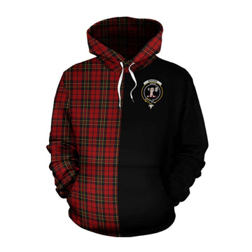 Brodie Tartan Cotton Hoodie with Family Crest and Half Of Me Style Pullover Hoodie XS - Tartan Vibes Clothing