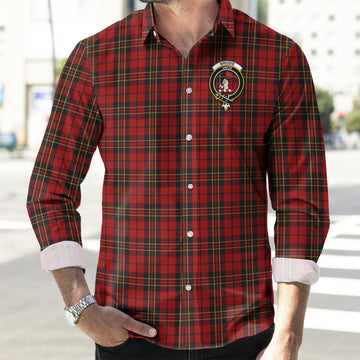 Brodie Tartan Long Sleeve Button Up Shirt with Family Crest