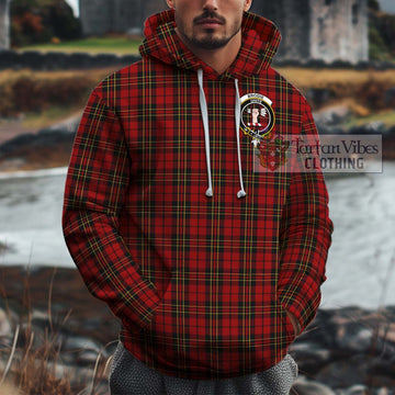 Brodie Tartan Cotton Hoodie with Family Crest Zip Hoodie - Tartan Vibes Clothing