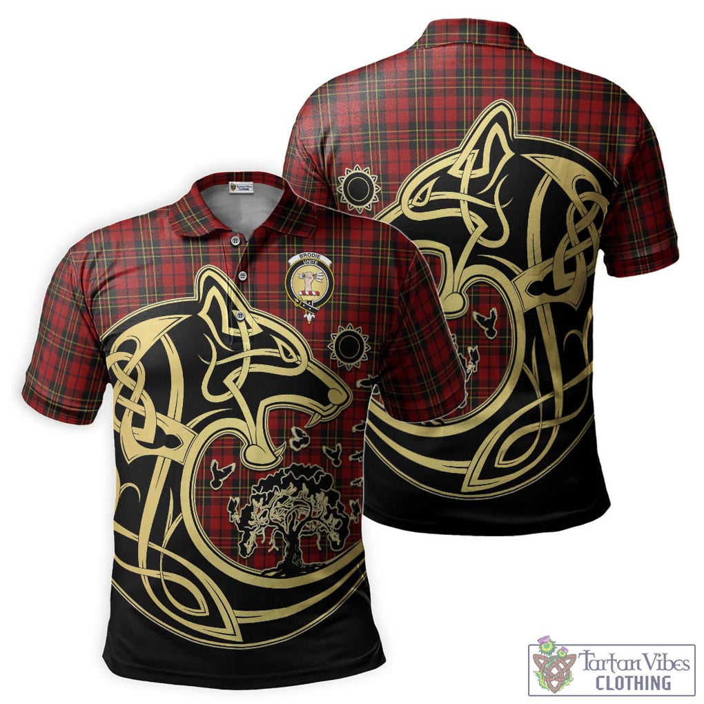 Brodie Tartan Polo Shirt with Family Crest Celtic Wolf Style Kid - Tartan Vibes Clothing