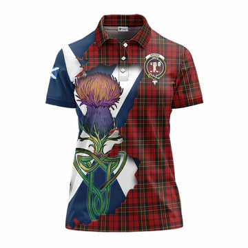 Tartan Vibes Clothing Brodie Tartan Family Crest Women's Polo Shirt Scottish Thistle Celtic Inspired