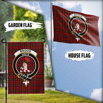 Brodie Tartan Flag with Family Crest