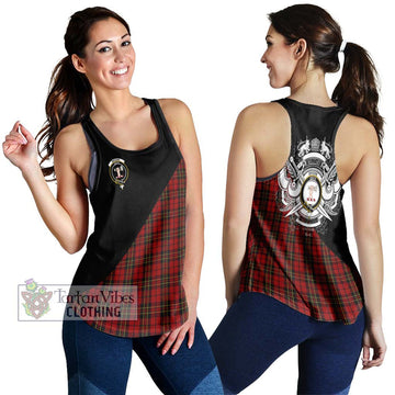 Brodie Tartan Women's Racerback Tanks with Family Crest and Military Logo Style 4XL - Tartan Vibes Clothing