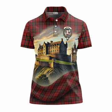 Brodie Tartan Family Crest Women's Polo Shirt with Scottish Ancient Castle Style Women - Tartan Vibes Clothing