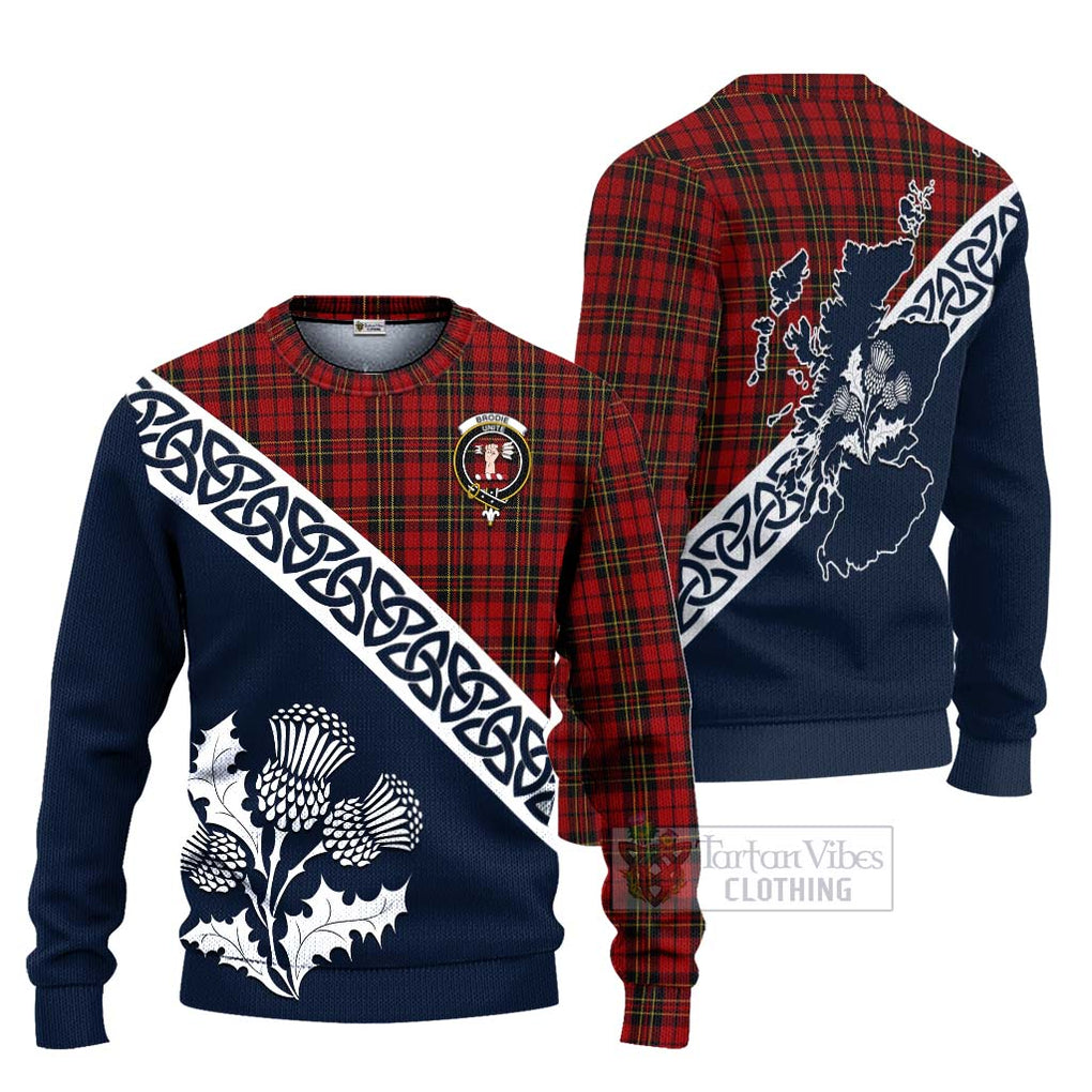 Brodie Tartan Ugly Sweater Featuring Thistle and Scotland Map Unisex - Tartan Vibes Clothing