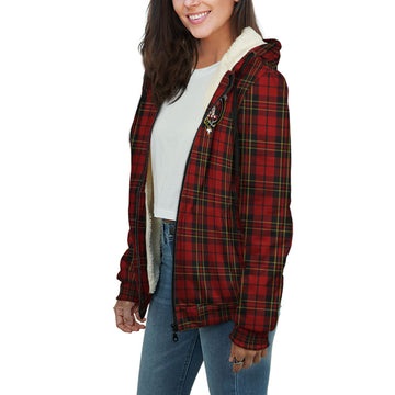 Brodie Tartan Sherpa Hoodie with Family Crest