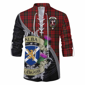 Brodie Tartan Family Crest Ghillie Kilt Shirt Lion Rampant Royal Thistle Shield Celtic Inspired Men - Tartan Vibes Clothing