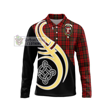 Brodie Tartan Long Sleeve Polo Shirt with Family Crest and Celtic Symbol Style Unisex - Tartan Vibes Clothing