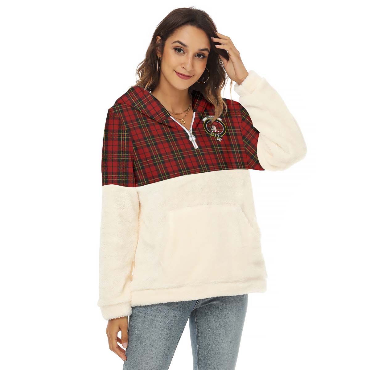 Watson Modern Tartan Crest Zipper Hoodie - Half Of Me Style main image 1