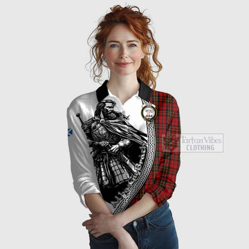 Brodie Tartan Clan Crest Women's Casual Shirt with Highlander Warrior Celtic Style Female - Tartan Vibes Clothing