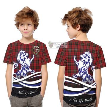 Brodie Tartan Kid T-Shirt with Alba Gu Brath Regal Lion Emblem Youth XL Size14 - Tartan Vibes Clothing